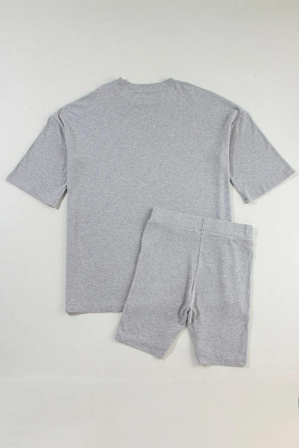 Slit Round Neck Top and Shorts Set, image 5