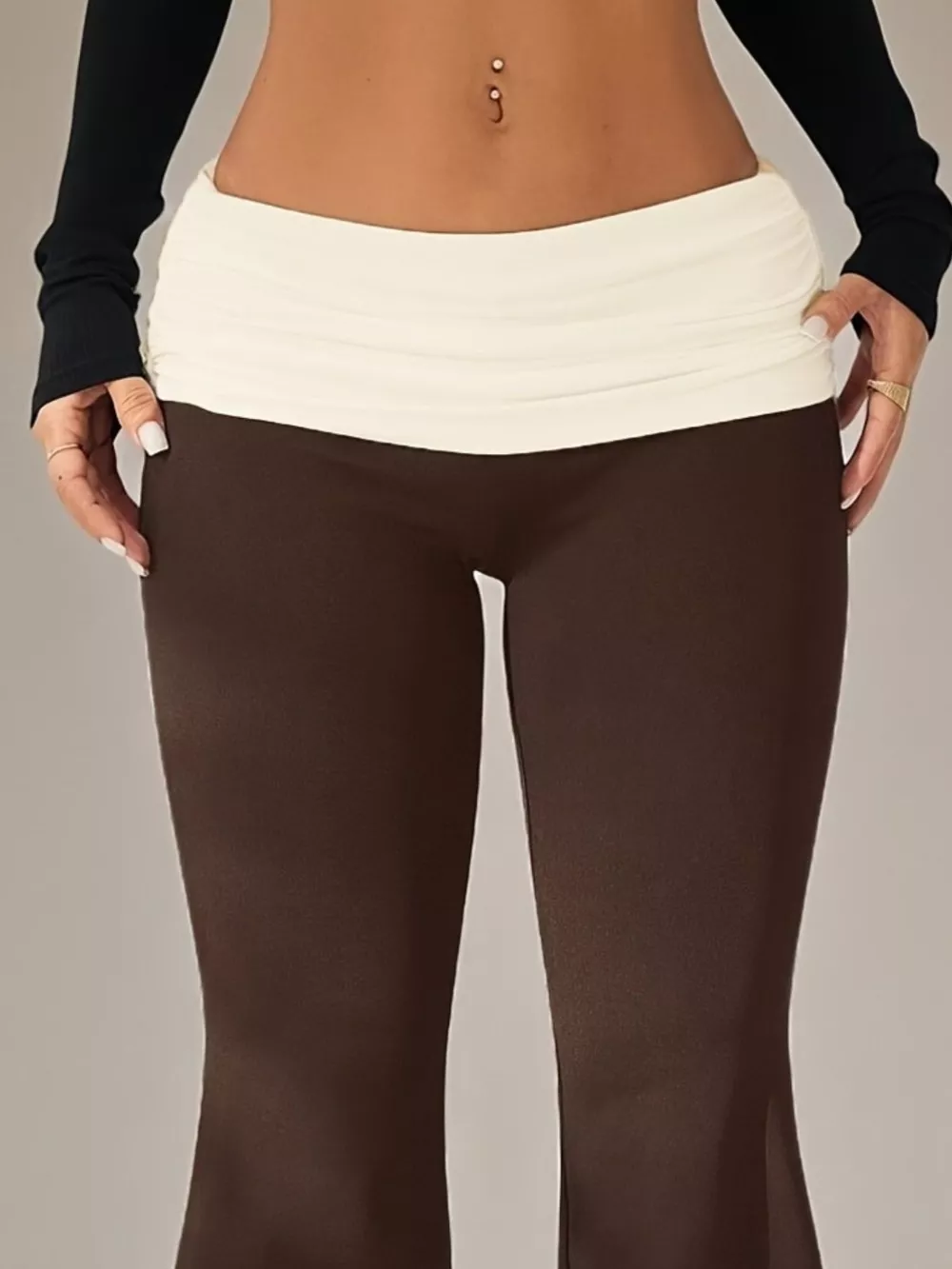 High-Waisted Polka Dot Flare Pants, image 15