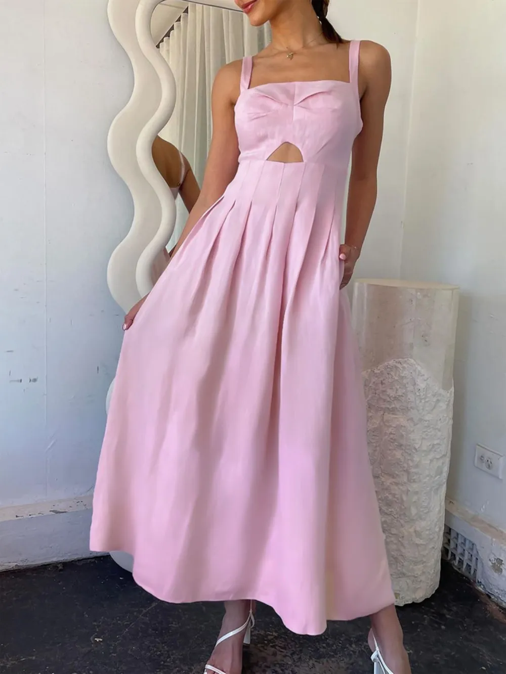 Cutout Square Neck Cami Dress, image 9