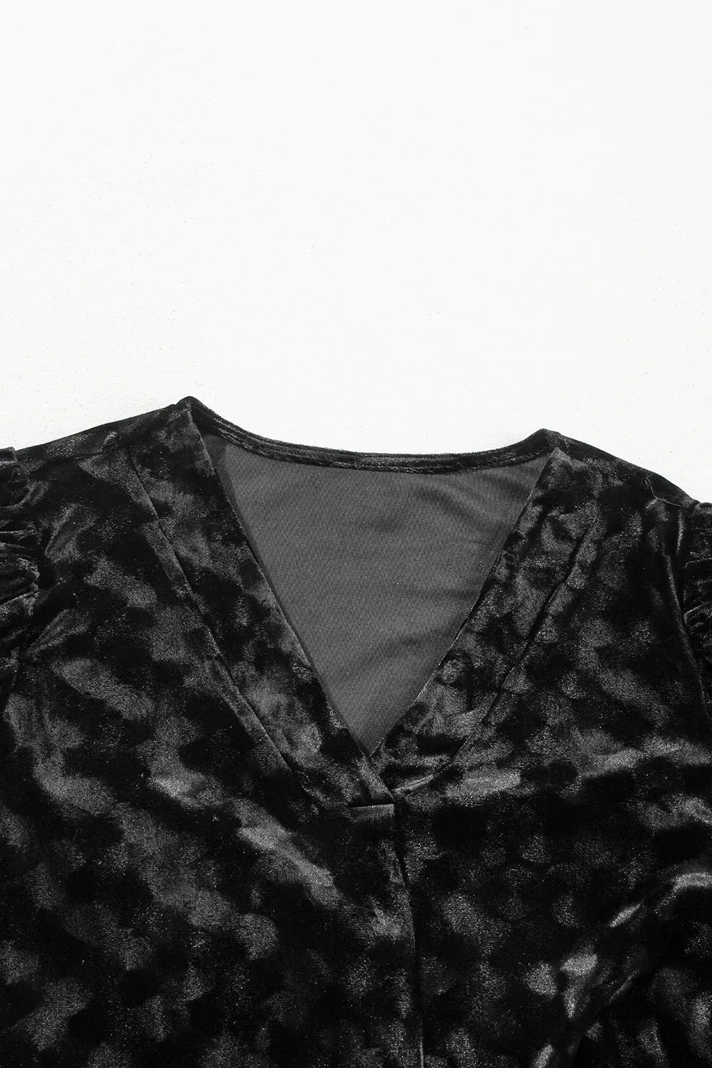 V-Neck Three-Quarter Sleeve Velvet Mini Dress, image 6
