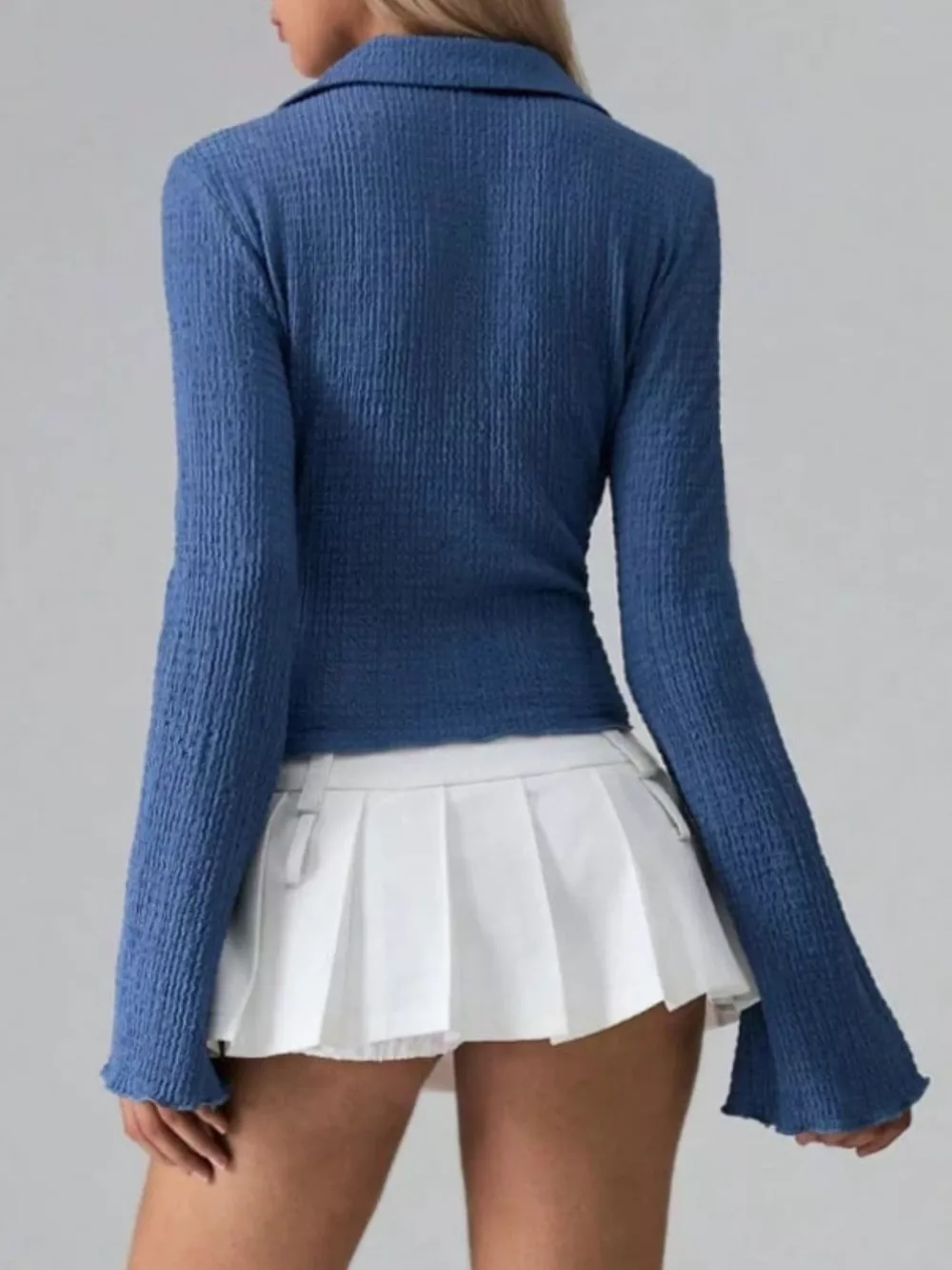 Button Up Flare Sleeve Shirt, image 11
