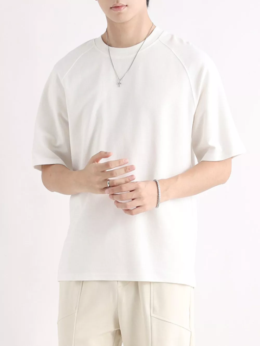 Men's Plus Size Relaxed Fit Solid Color T-Shirt, image 7