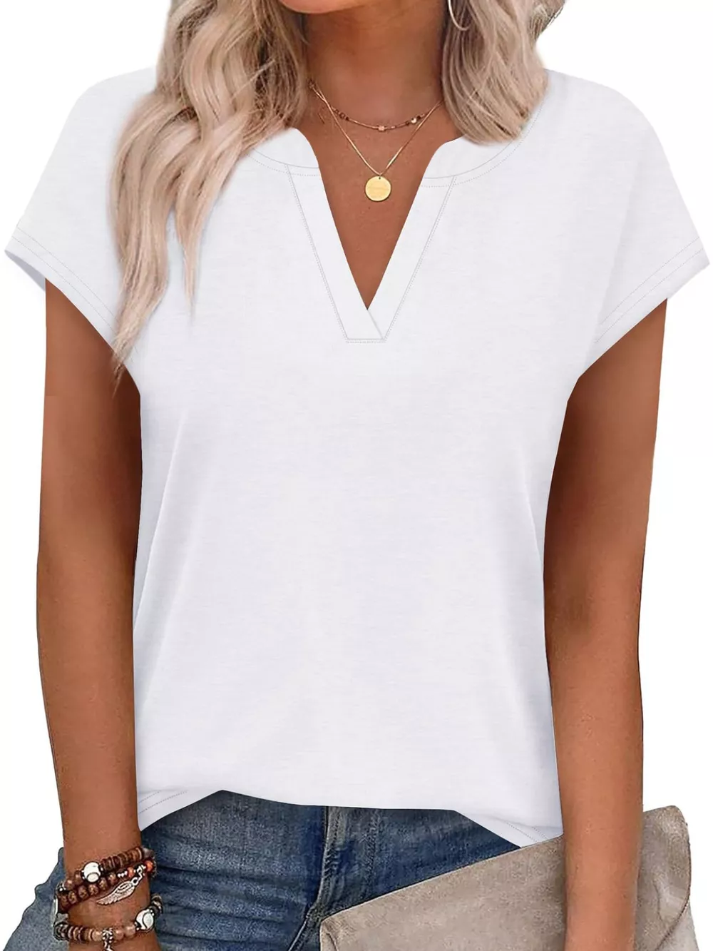 Notched Short Sleeve T-Shirt, image 25