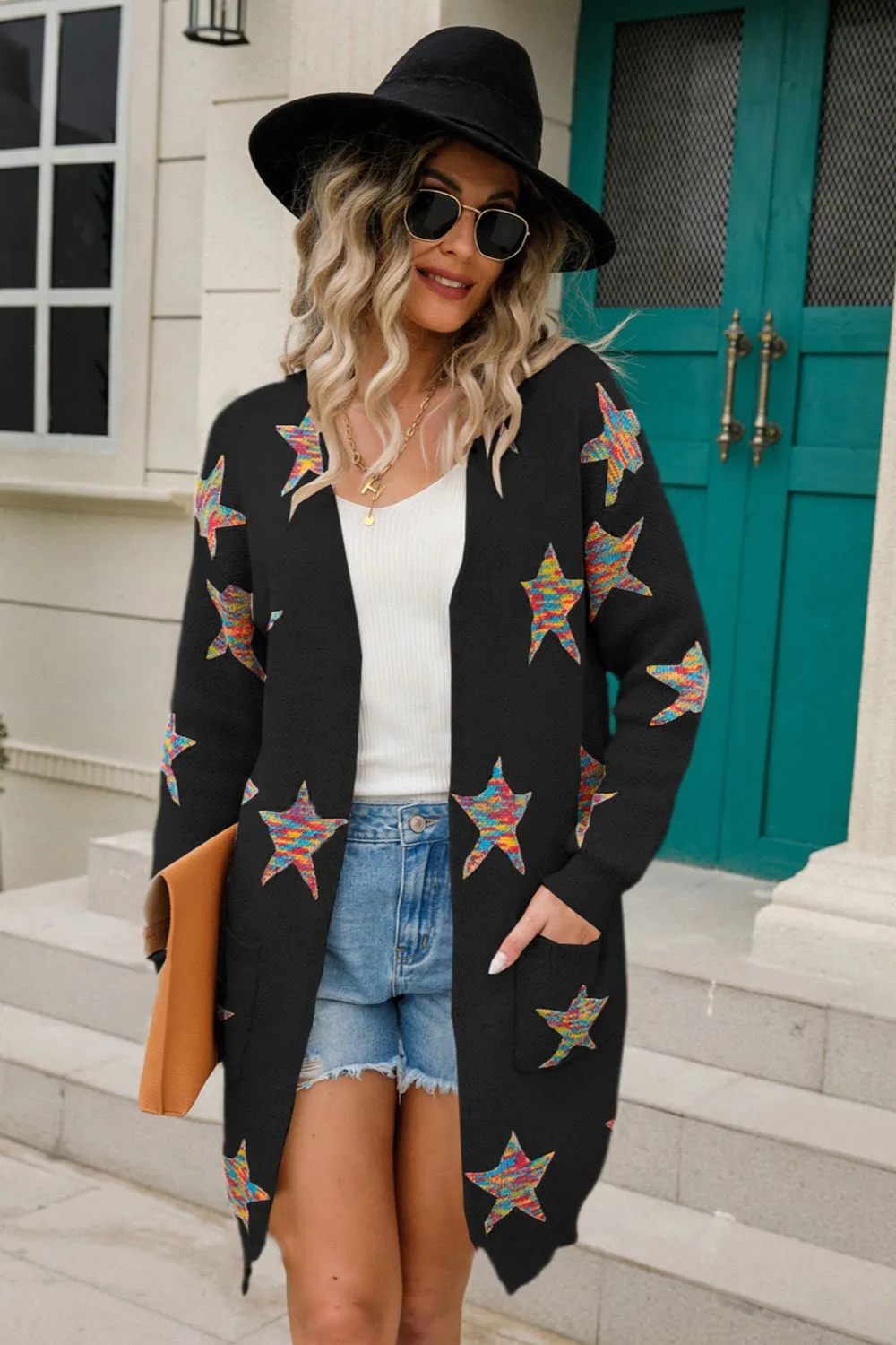Star Open Front Long Sleeve Cardigan, image 7