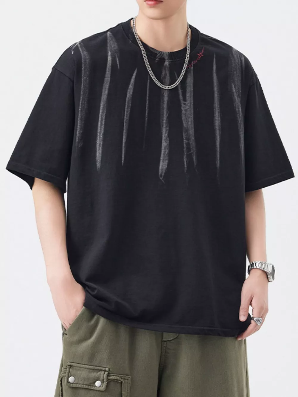 Men's Urban Style Round Neck T-Shirt, image 2