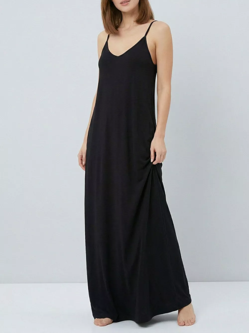 Sleeveless V-Neck Maxi Dress with Pockets, image 2