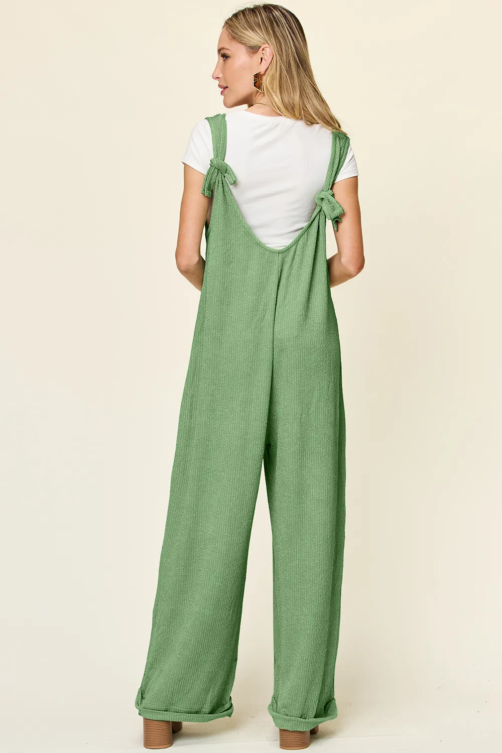 Full Size Texture Sleeveless Wide Leg Jumpsuit, image 16