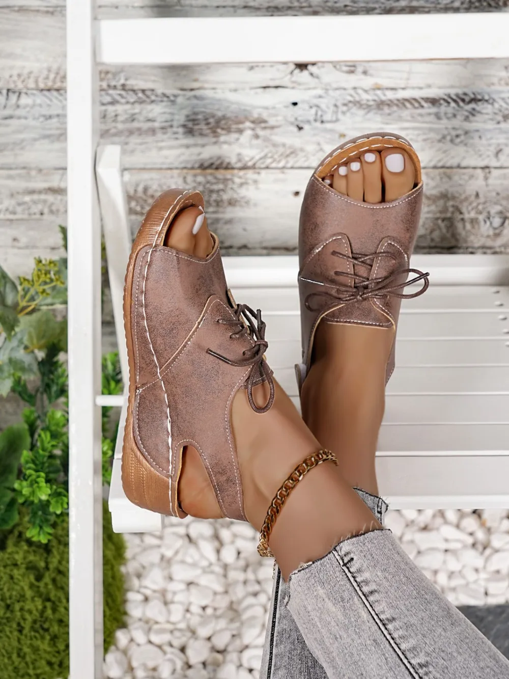 Lace Up Wedge Sandals, image 6