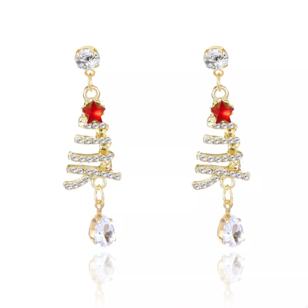 18K Gold-Plated Christmas Tree Earrings, image 5