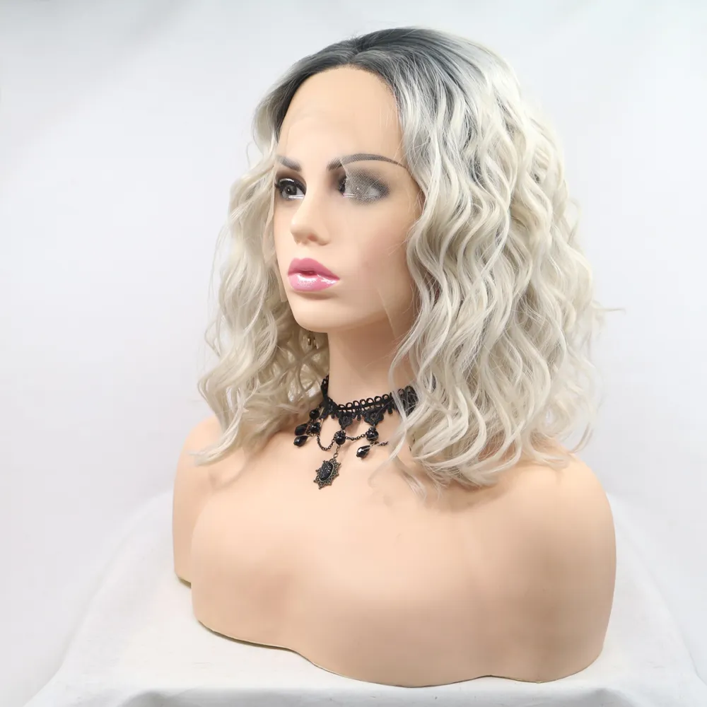 13*3" Lace Front Wigs Synthetic Mid-length Wavy 12" 130% Density, image 3