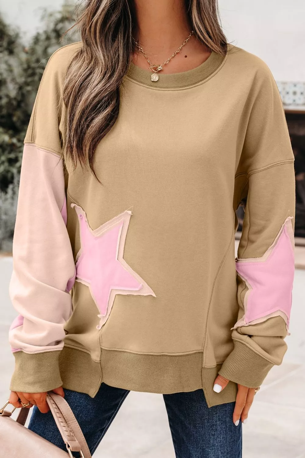 Star Patch Crew Neck Sweatshirt, image 5