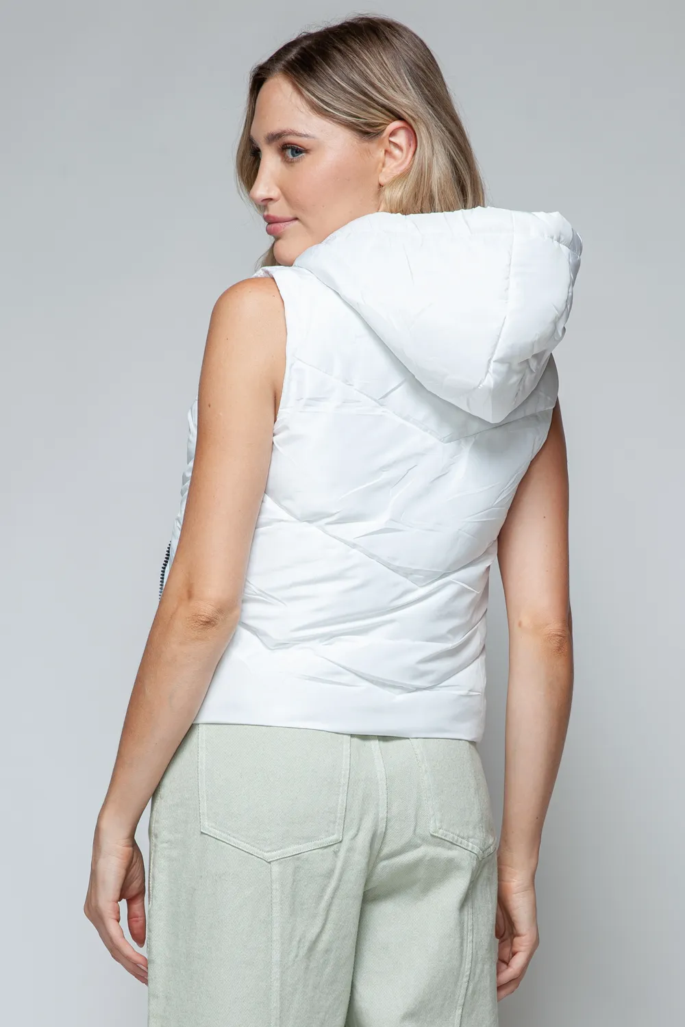 Zip Up Quilted Hooded Vest, image 8