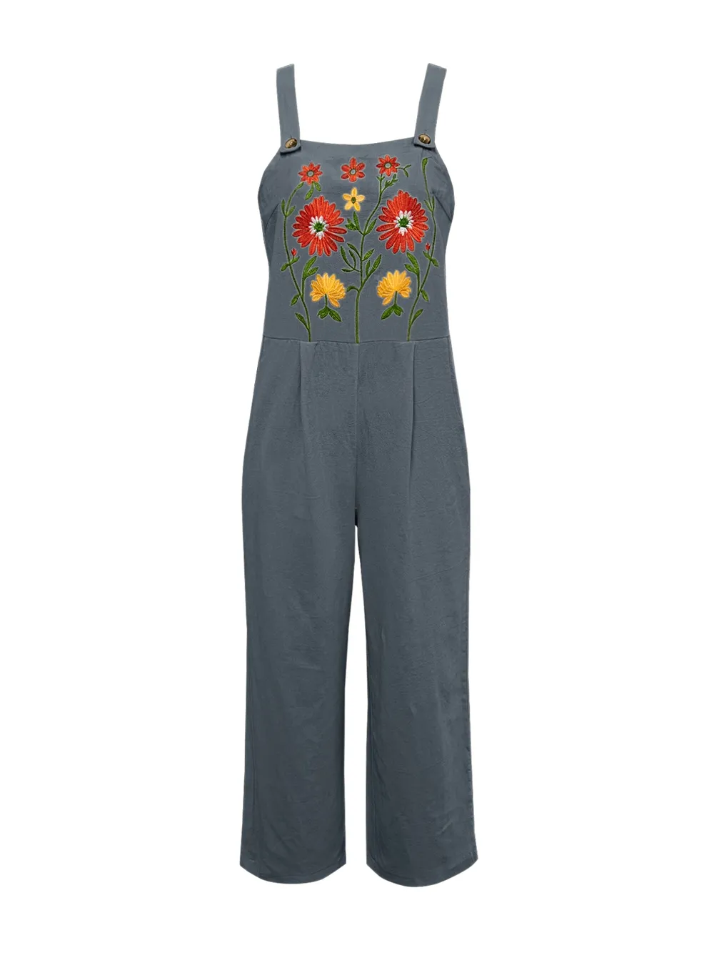 Floral Embroidered Wide Leg Jumpsuit, image 17