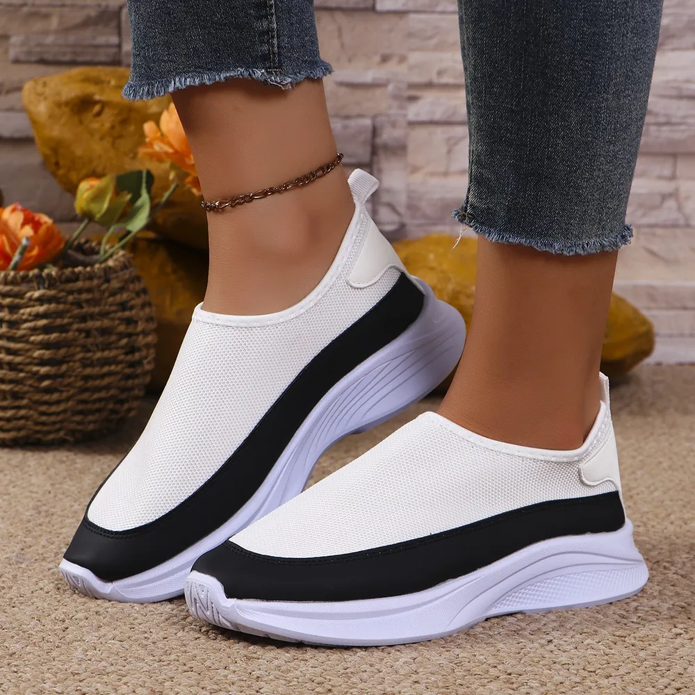 Mesh Contrast Flat Slip-Ons, image 3