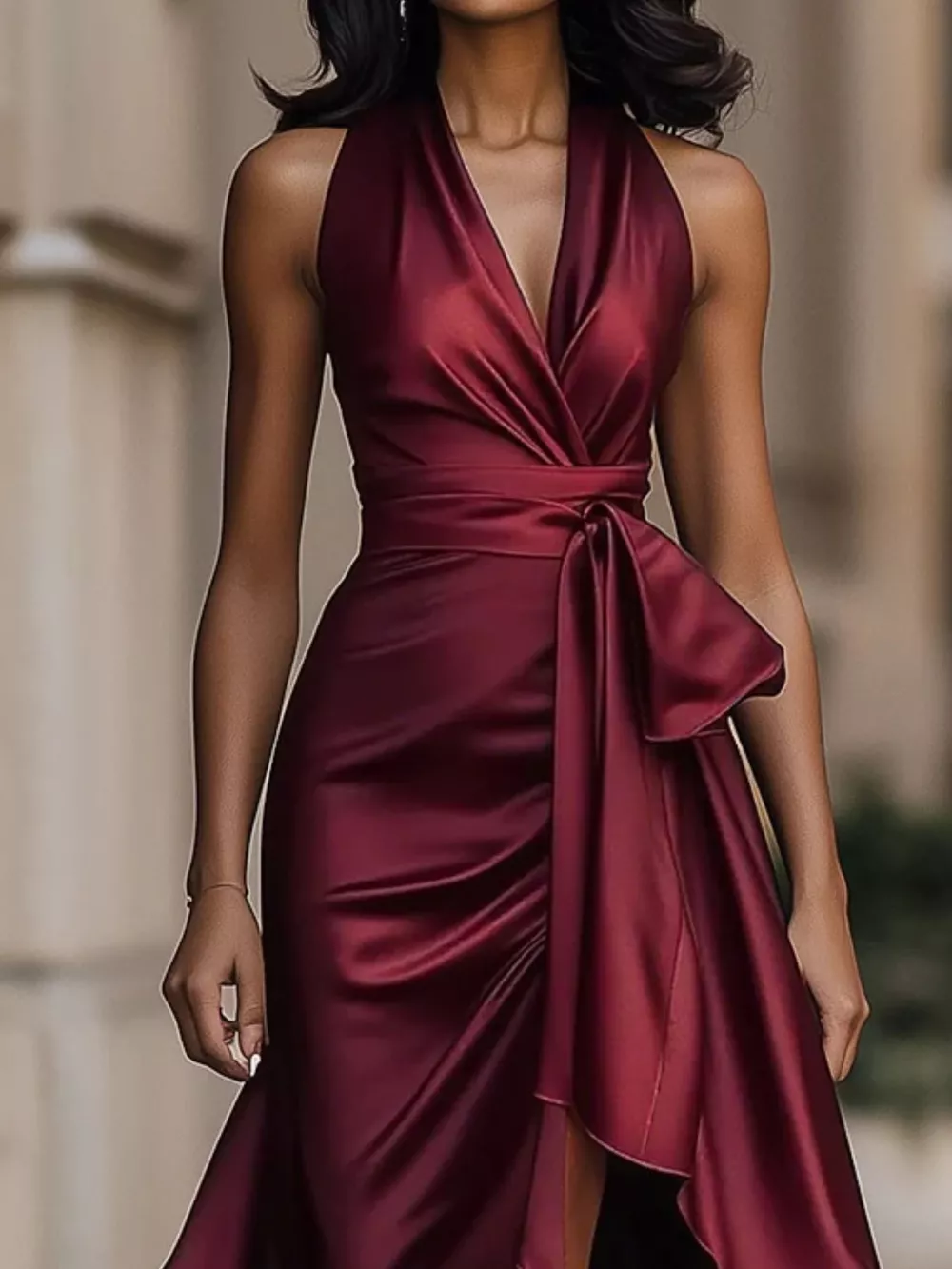 Ruffled Halter Neck Maxi Dress, image 12
