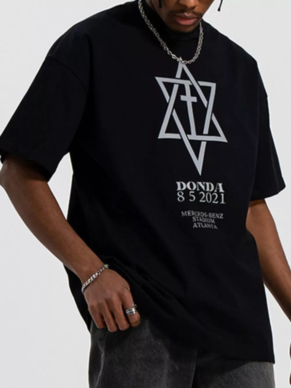 Men's Graphic Round Neck Half Sleeve T-Shirt, image 4