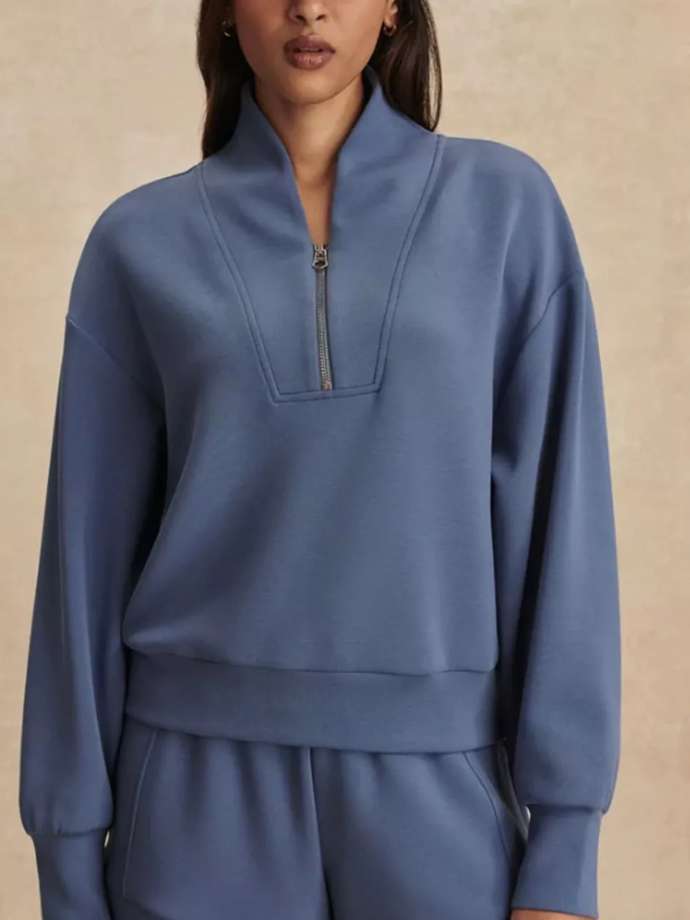 Quarter-Zip Sweatshirt and Wide-Leg Pants Set, image 9