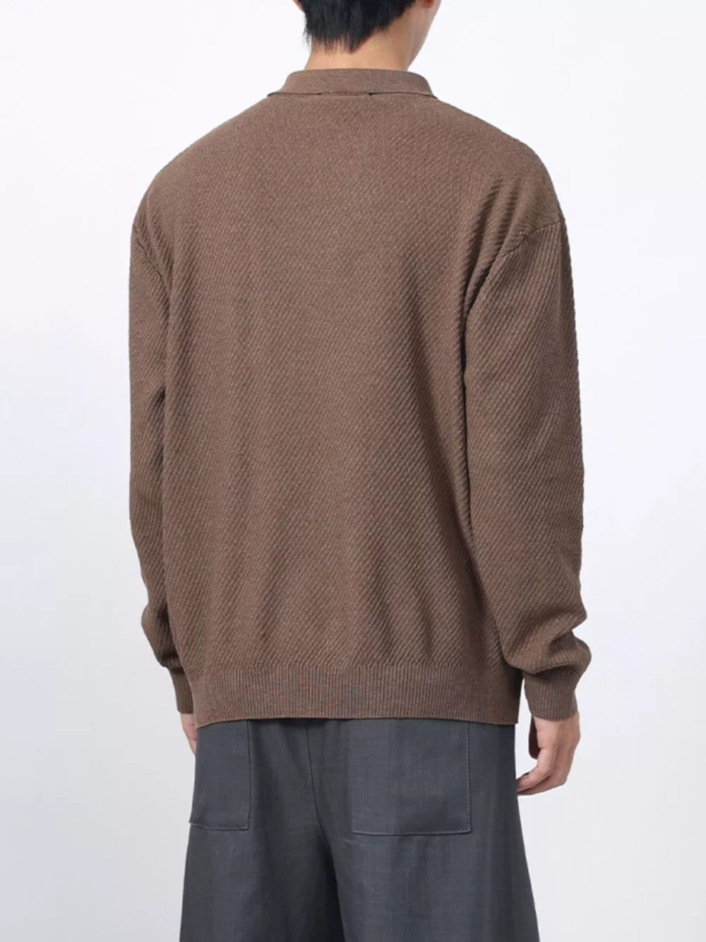 Men's Textured Long Sleeve Knit Top, image 5