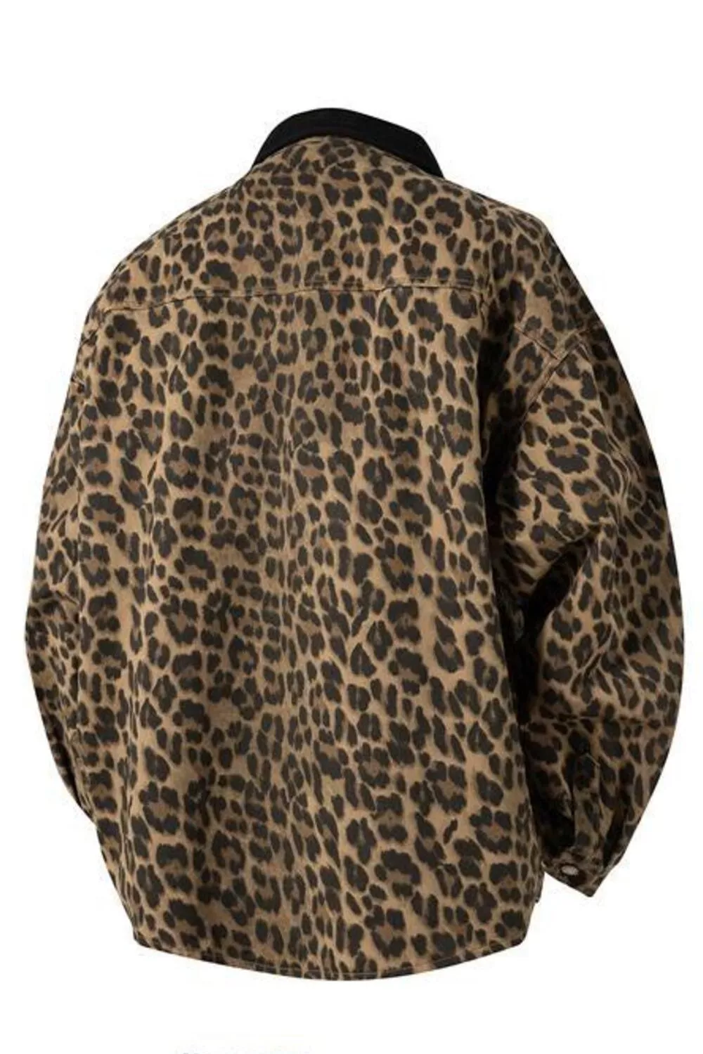 Men's Plus Size Leopard Print Snap Down Shirt, image 5
