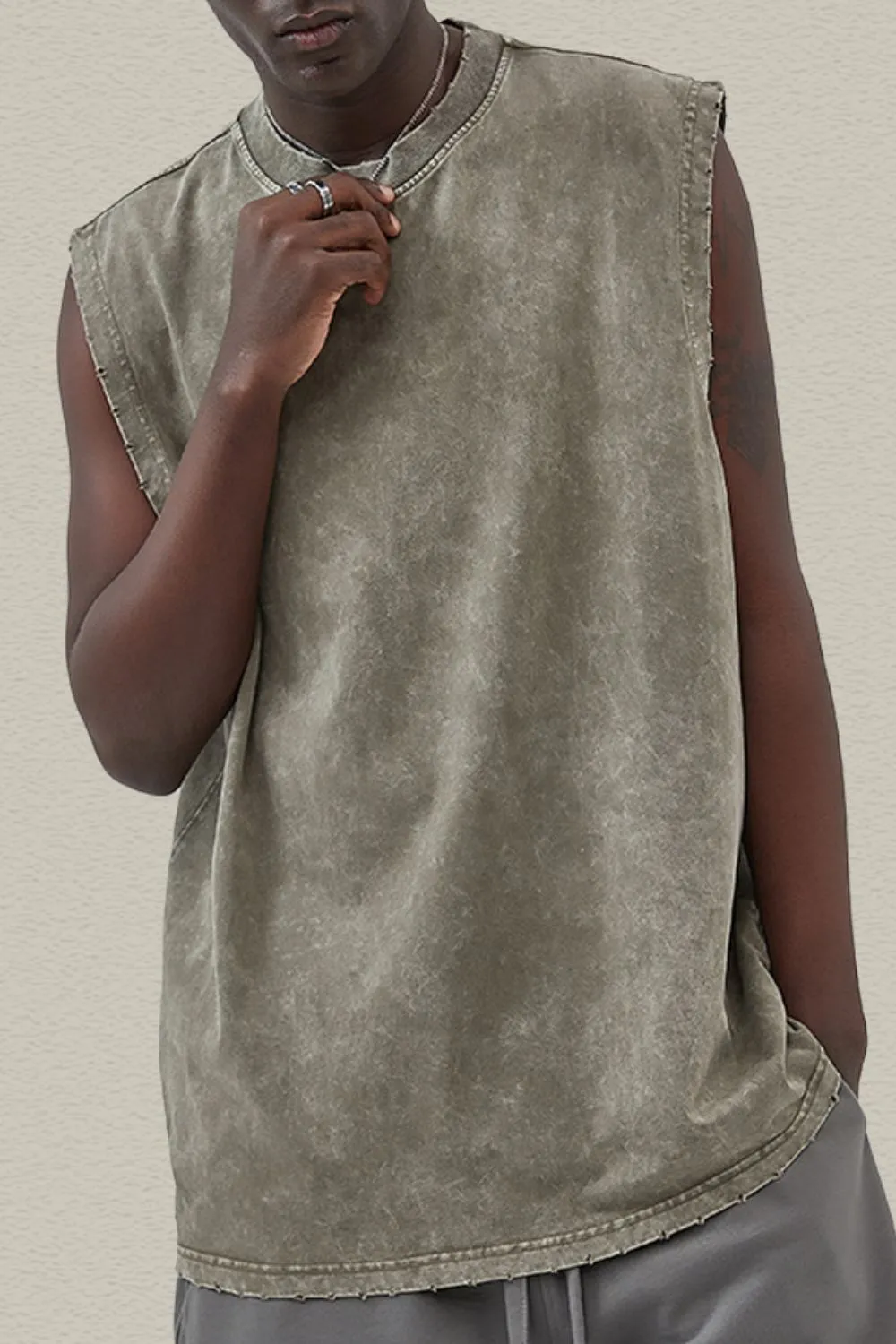 Men's Round Neck Tank, image 2