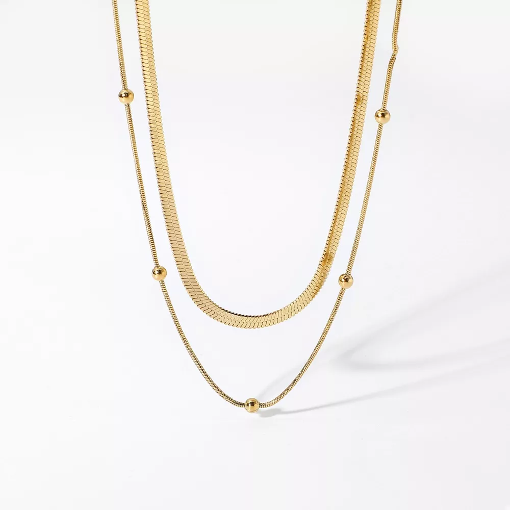 2 Piece 18K Gold-Plated Chain Necklace, image 4