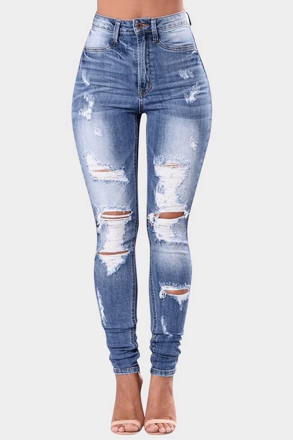 Full Size Distressed Skinny Jeans Plus Size, image 4