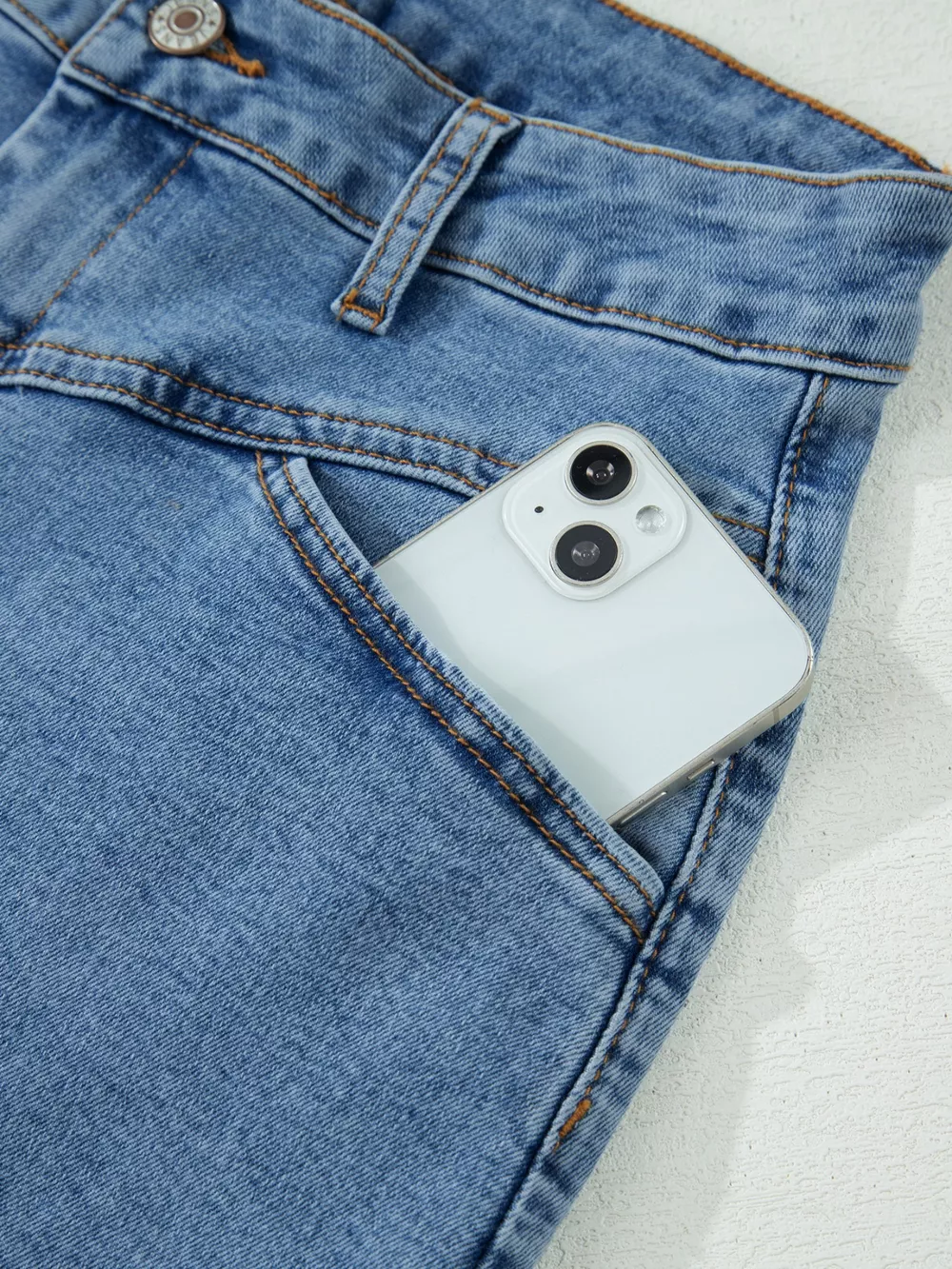 High-Waisted Denim Shorts, image 9