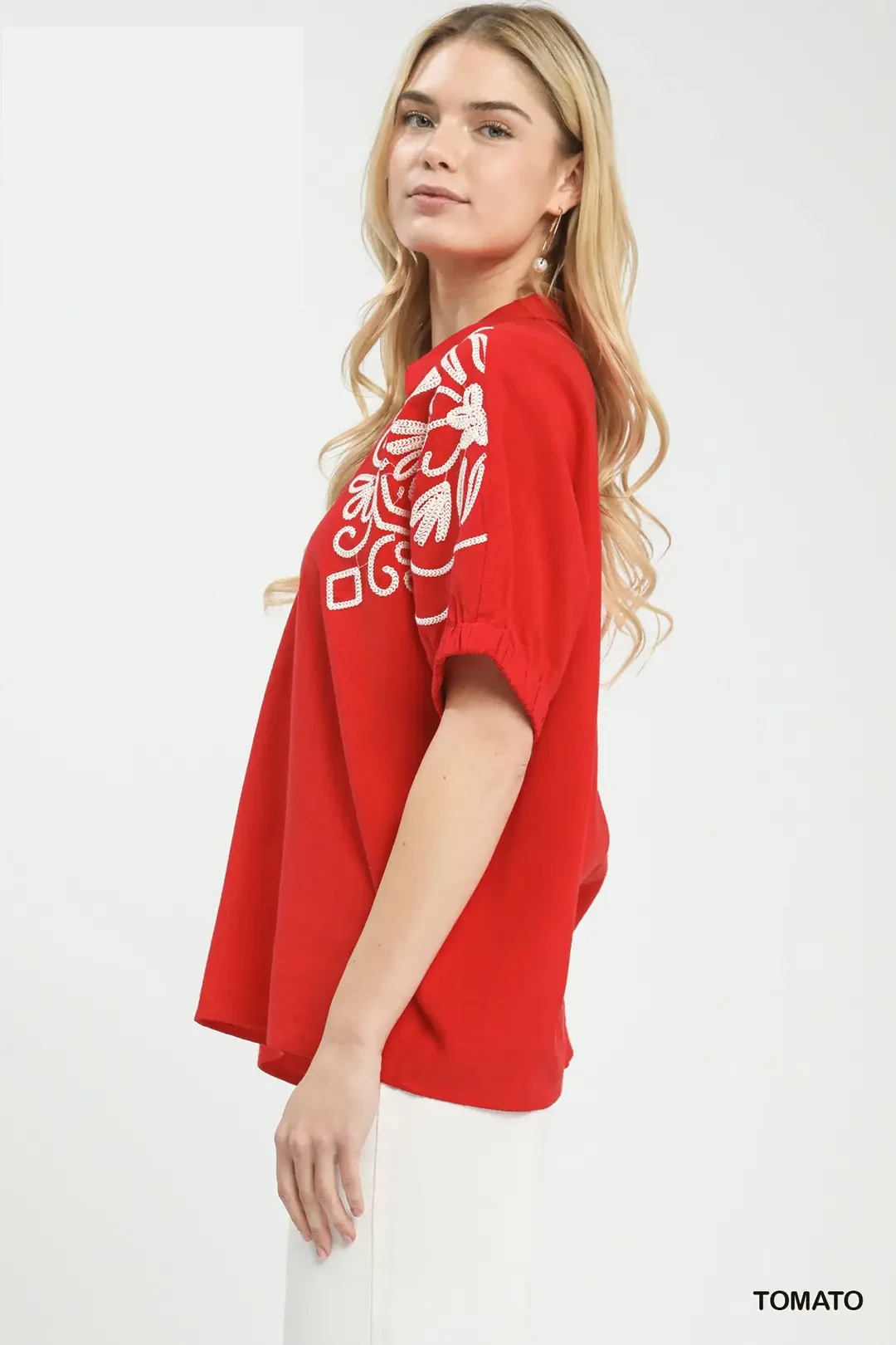 Floral Embroidered Sleeve Blouse, image 3