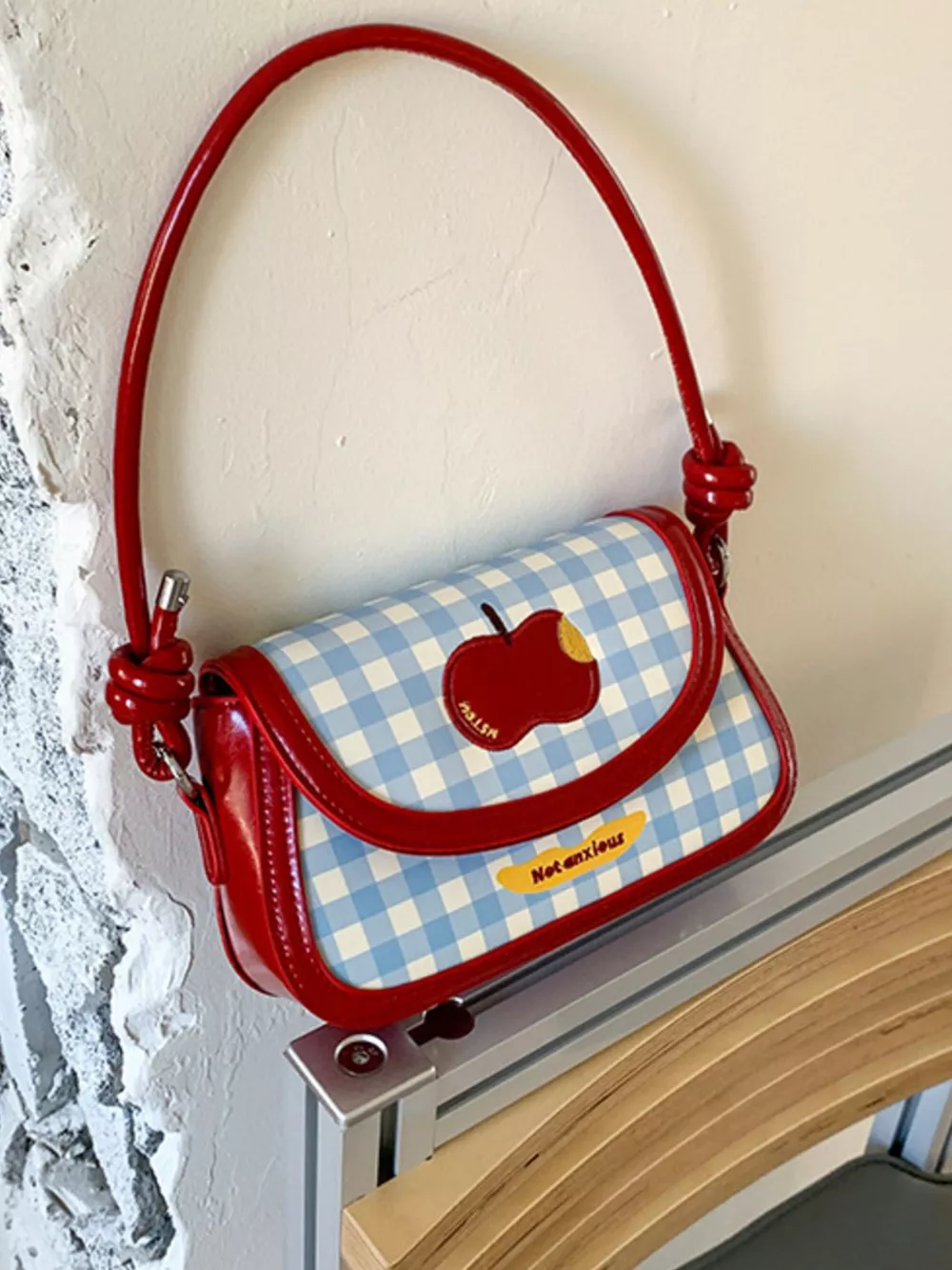 Apple Gingham Shoulder Bag, image 9