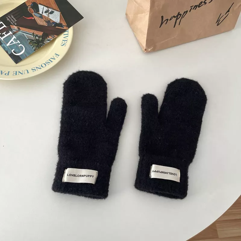 Warm Plush Knitted Mitten Gloves, image 7