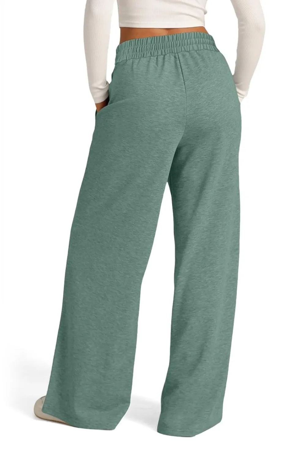 Drawstring Elastic Waist Wide Leg Pants, image 12