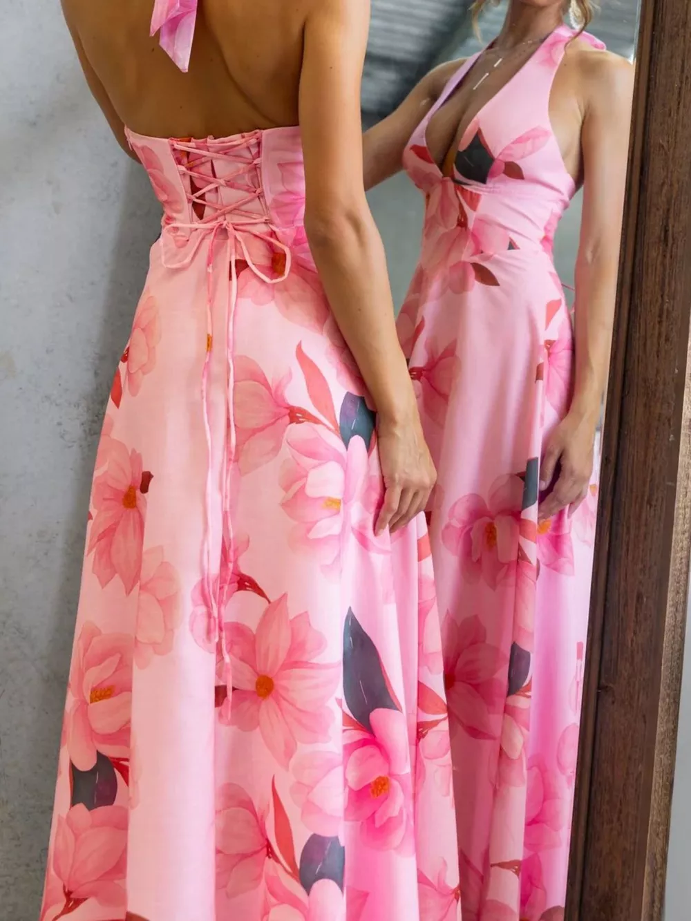 Floral Print Halter Neck Maxi Dress, image 12