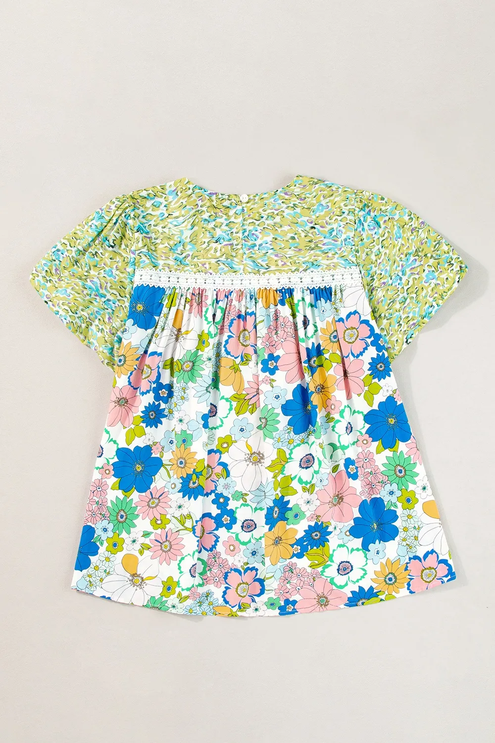 Printed Round Neck Puff Sleeve Blouse, image 15