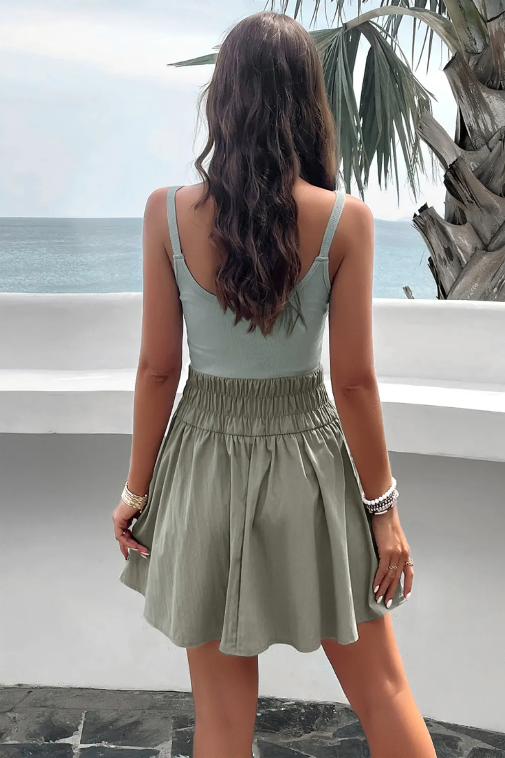 Smocked Scoop Neck Mini Cami Dress, image 15