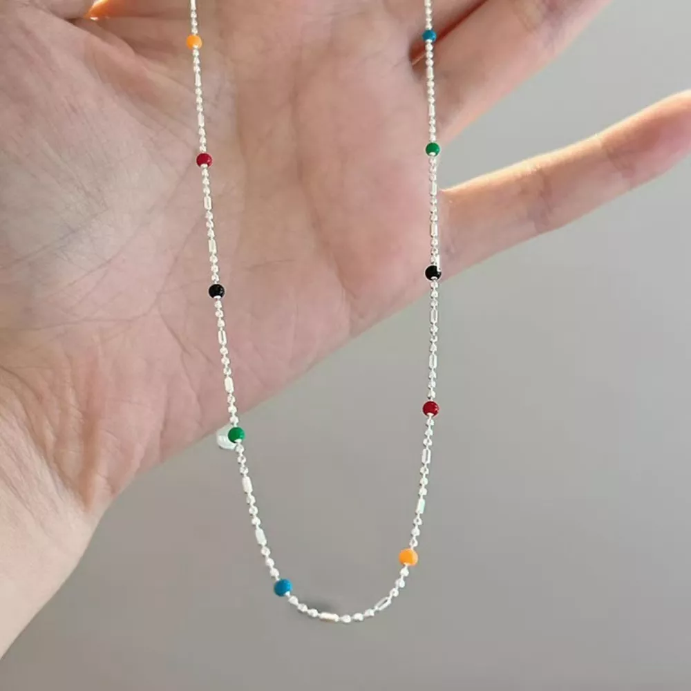 925 Sterling Silver Bead Necklace, image 6