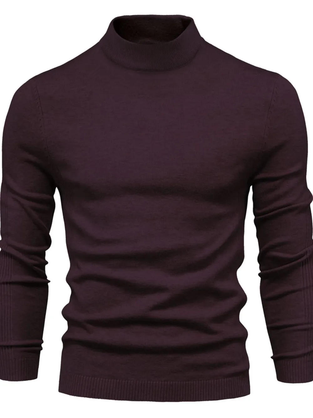 Men's Mock Neck Long Sleeve Sweater, image 2
