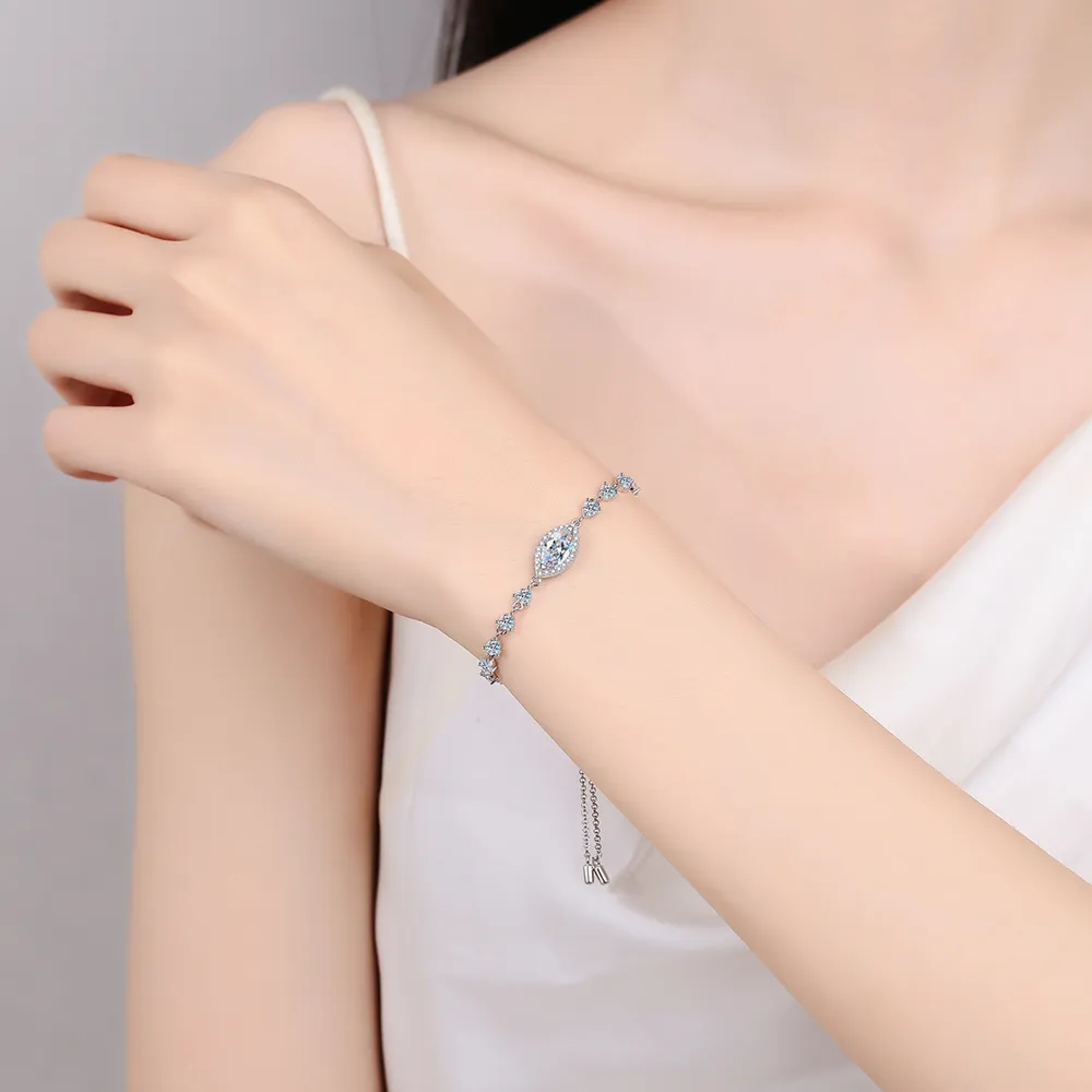 1 Carat Moissanite 925 Sterling Silver Bracelet, image 6