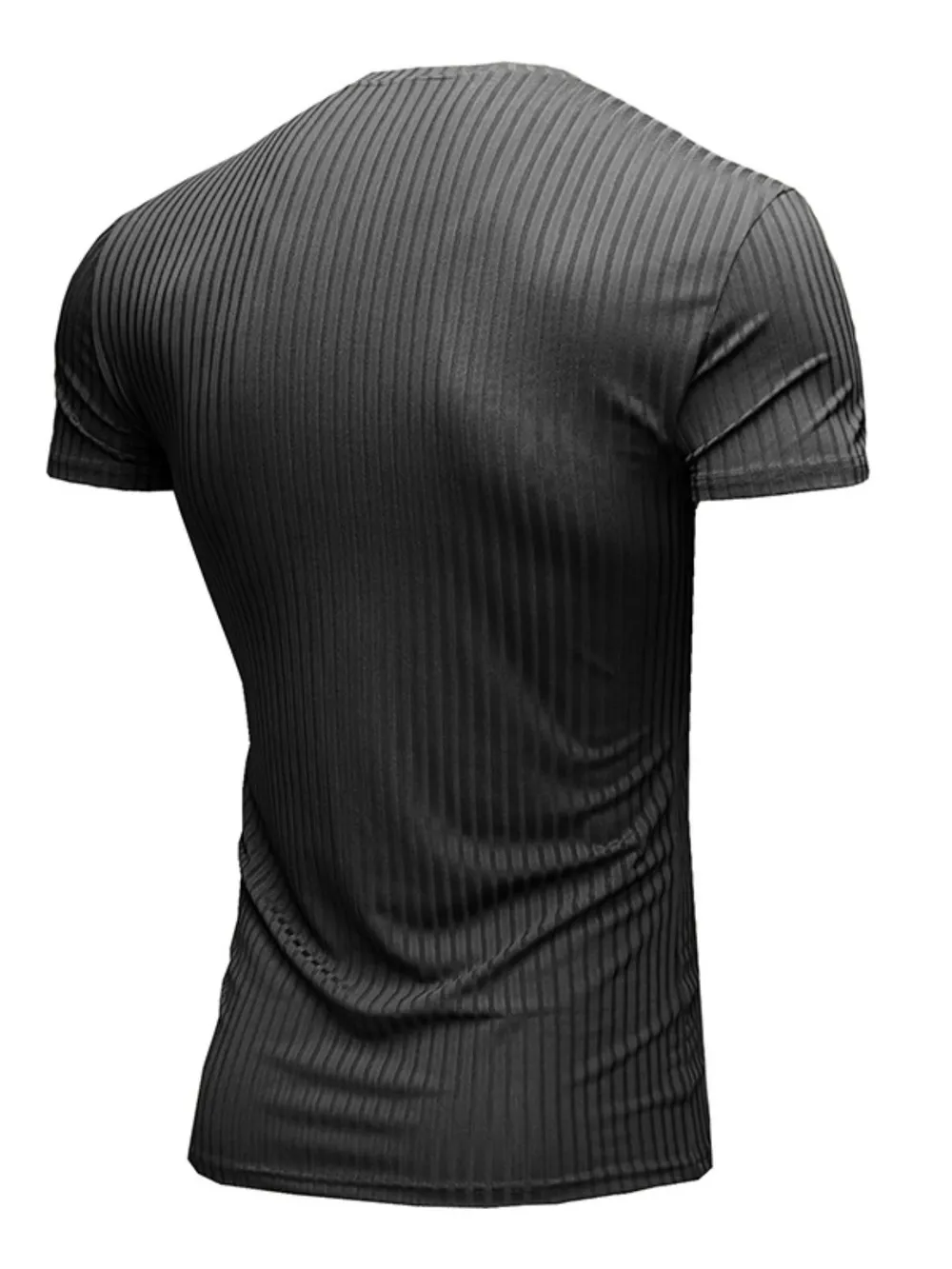 Men's Ribbed Short Sleeve Slim Fit T-Shirt, image 4