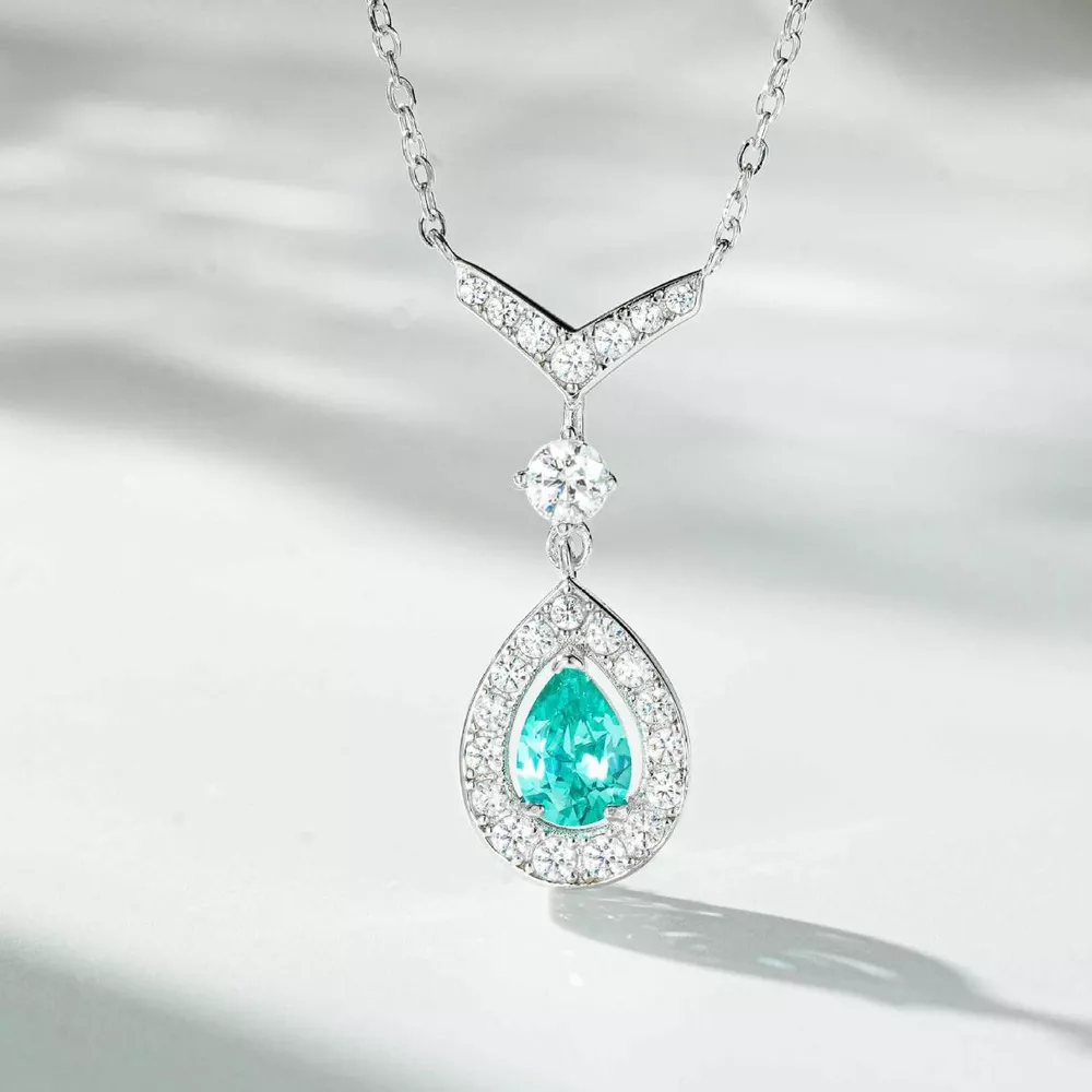 925 Sterling Silver Teardrop Pendant Necklace, image 4