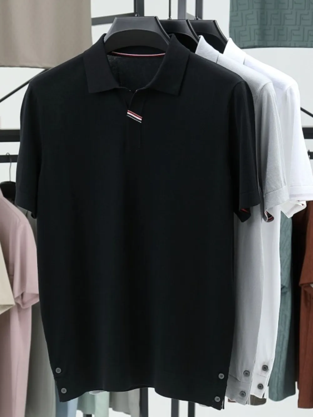 Men's Plus Size Collared Neck Short Sleeve Polo, image 4