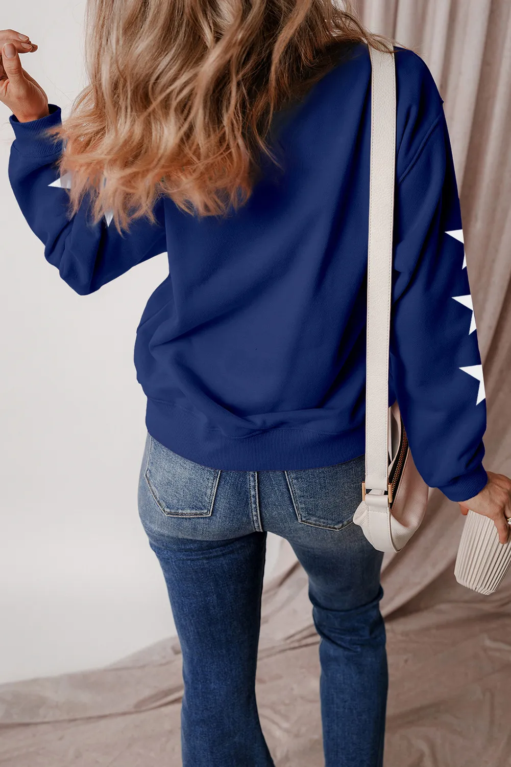 GAME DAY Star Round Neck Long Sleeve Sweatshirt, image 4
