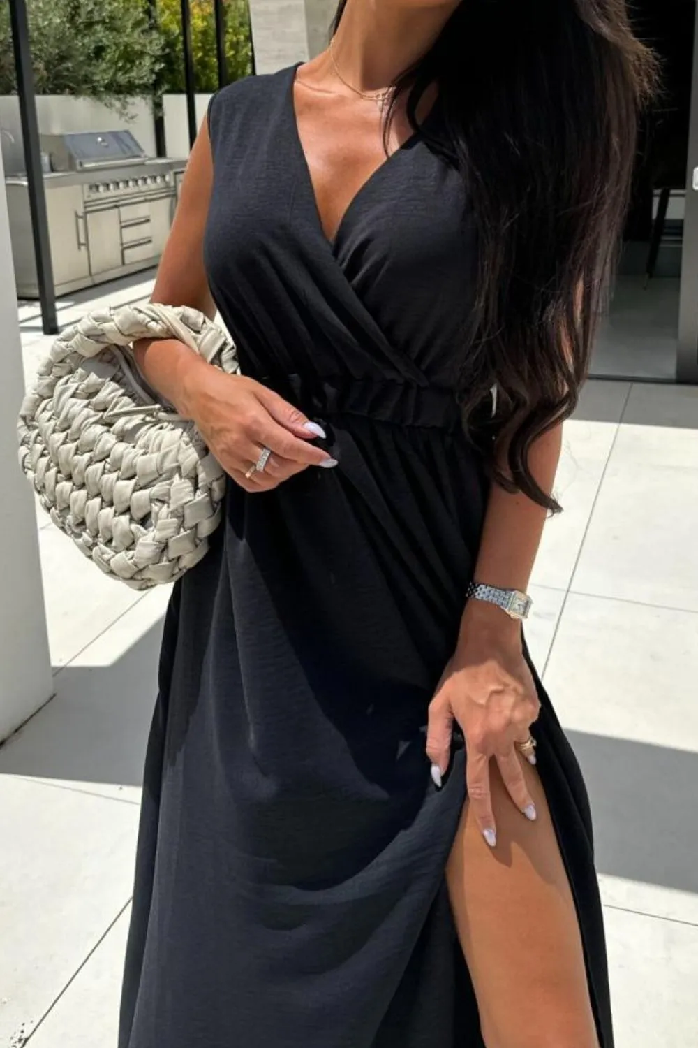 Surplice Sleeveless Slit Maxi Dress, image 9