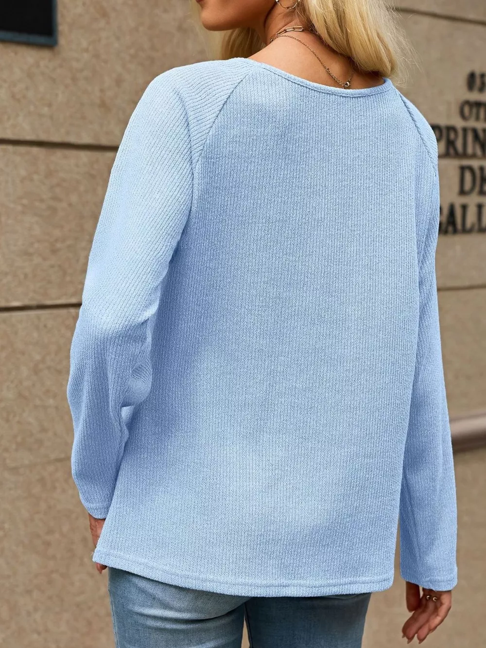 Ribbed Knit Raglan Sleeve T-Shirt, image 17