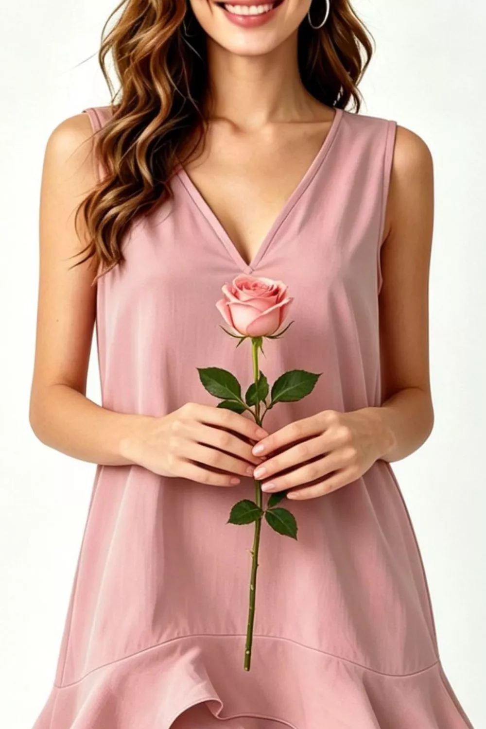 Full Size Sleeveless V-Neck Ruffle Hem Mini Dress Plus Size, image 12