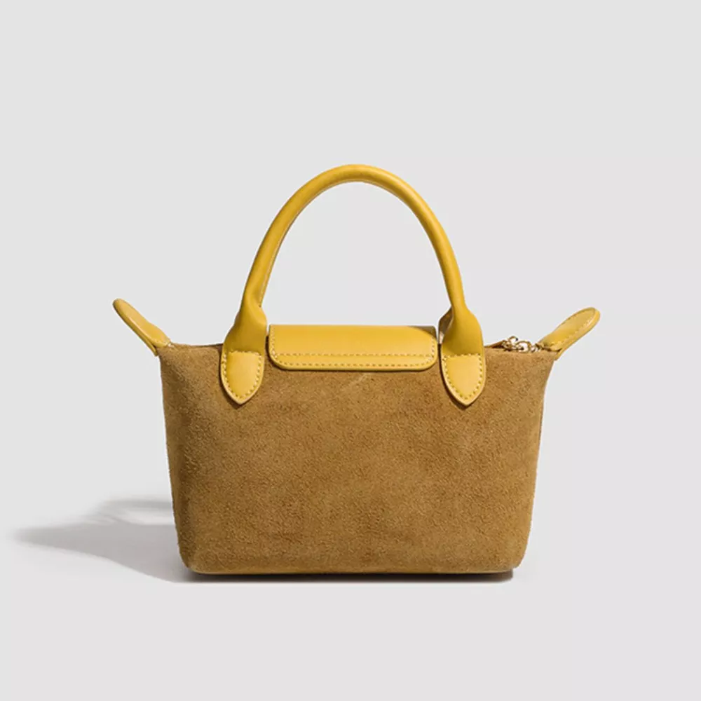 Stylish Two-Tone Suede Crossbody Bag, image 4