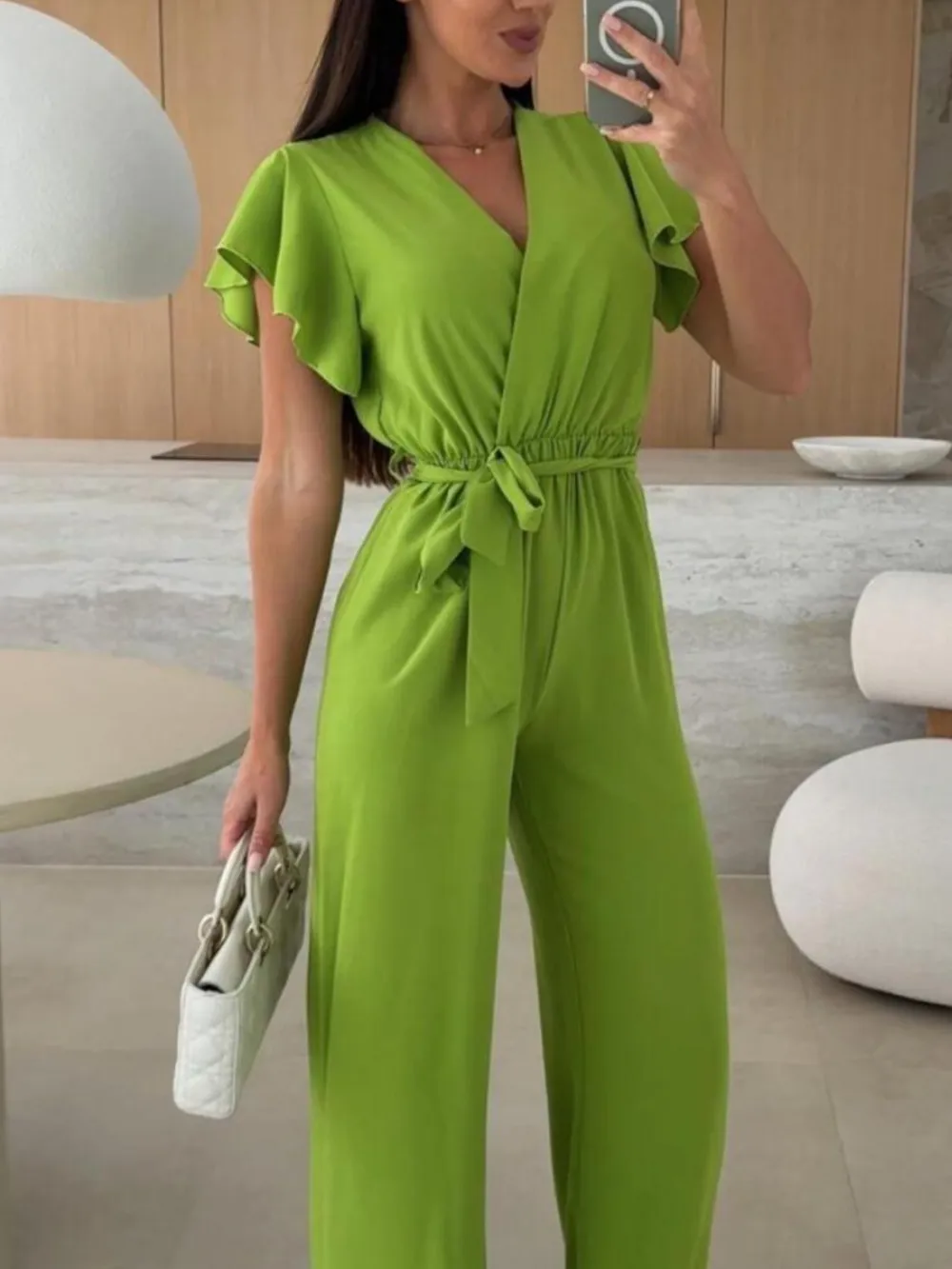 Tied Ruffled Wide Leg Jumpsuit, image 13