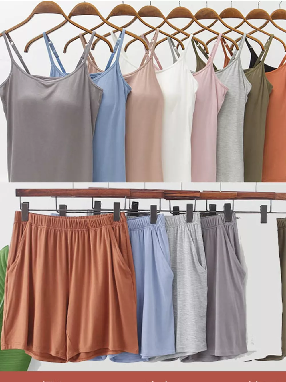 Plus Size Modal Adjustable Strap Padded Cami and Shorts Set, image 13