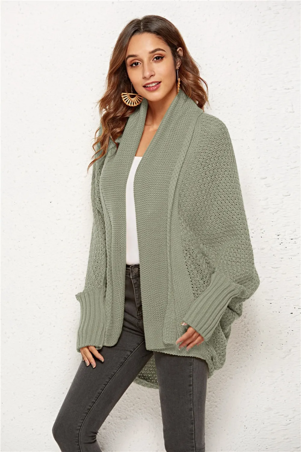 Open Front Batwing Sleeve Cardigan, image 21