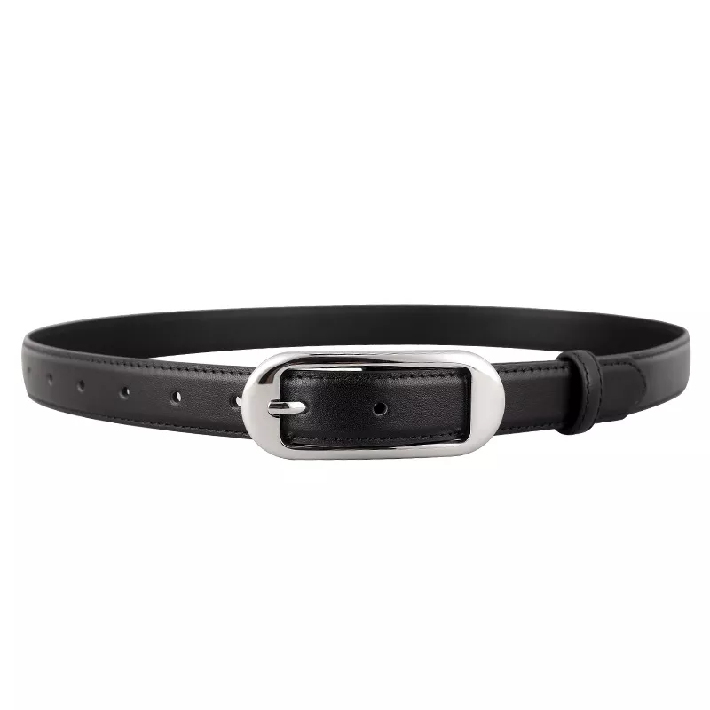 Leather Skinny Belt with Buckle, image 5