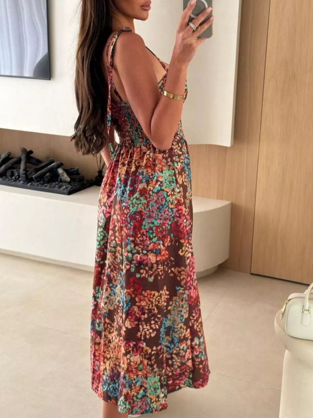Striped Tie-Shoulder Midi Dress, image 14
